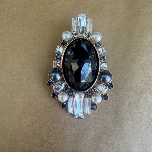 Swarovski Brooch Crystal Black Stone - Picture 2 of 5